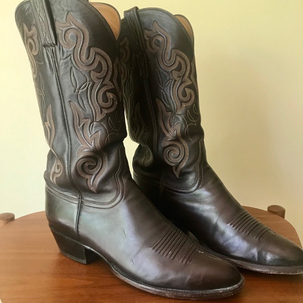Lucchese Men's Cowboy Boots, Dark Brown, 10D